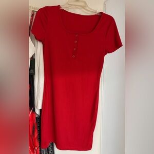 SHEIN Red Short Sleeve Dress, XL